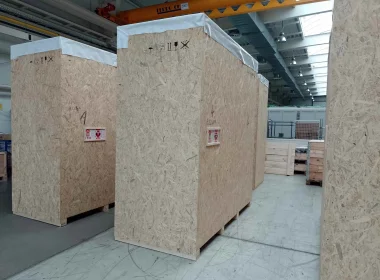 Überseeverpackung von Produkten in OSB-Kisten